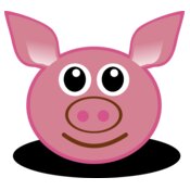 Pig 01 Face Cartoon Pink